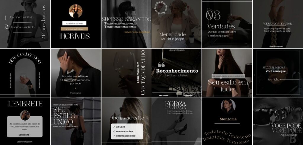 Preview das artes de canva Black